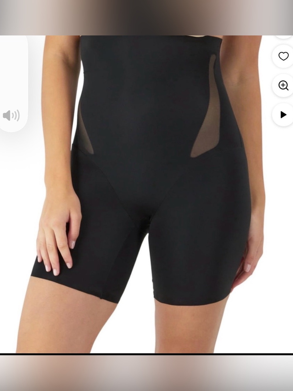 Maidenform Black High-Waist Shaping Shorts with Mesh Panels size small NWT